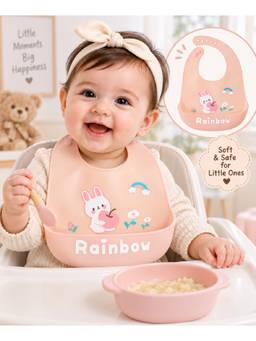 Teri Beri - Waterproof Silicone Baby Bib For Feeding & Weaning Rainbow