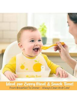 Teri Beri - Waterproof Silicone Baby Bib For Feeding & Weaning Yellow