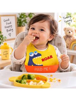 Teri Beri - Baby Silicon Bib Waterproof, Bpa Free Yellow