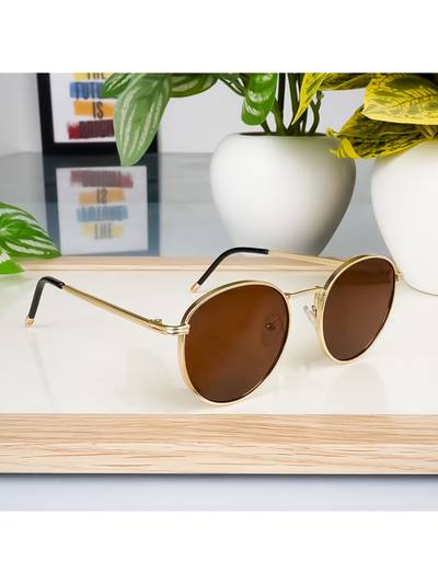 Brown Round Sunglass for Unisex (1915MG3623)