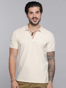 ROOKIES - Beige Half Sleeves Polo T-Shirt