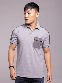 ROOKIES - Grey Half Sleeves Polo T-Shirt
