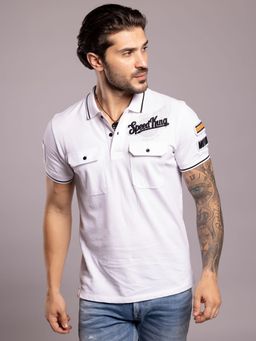 ROOKIES - White Half Sleeves Polo T-Shirt
