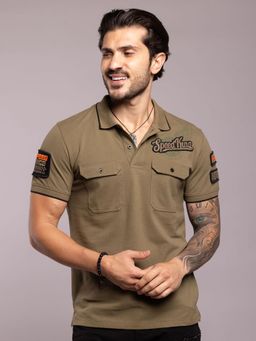 ROOKIES - Olive Half Sleeves Polo T-Shirt