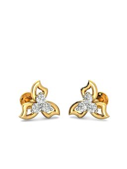 Candere by Kalyan Jewellers - 18k Yellow Gold & 6 Real Diamond Stud Earrings for Women