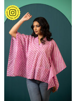 POMCHA - Sukoon Pink Wave Cotton Kaftan Top