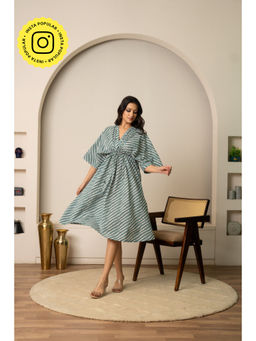 POMCHA - Sukoon Summer Marina Cotton Stripe Kaftan Dress