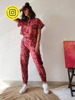 WHY SO BLUE - Plum Shirt-Joggers Co-ord (Set of 2)