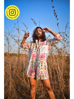 WHY SO BLUE - Women Multi-Color Printed Simone Shirt