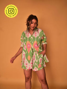 WHY SO BLUE - Lily Green Printed Co-Ord (Set of 2)