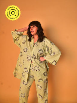 WHY SO BLUE - Green Printed Mala Shirt