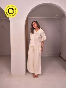 WHY SO BLUE - Cream Amara Co-Ord Set