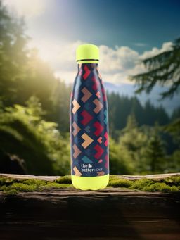 The Better Home - Insulated Stainless Steel Water Bottle 500ml Rainbow Grid Print