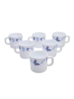 At Home by Nilkamal - Arias Dazzling Wings Coffee Mugs Set of 6 180ml White