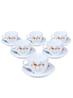 At Home by Nilkamal - Arias Tree of Life Cup & Saucer Set of 12 220ml White