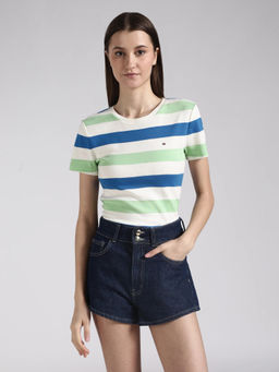 Tommy Hilfiger - Multi-Color Colorblock Slim Fit Cotton T-Shirt