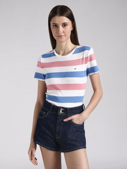 Tommy Hilfiger - Multi-Color Colorblock Slim Fit Cotton T-Shirt
