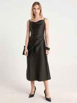RAREISM - Solid Olive Women Dress