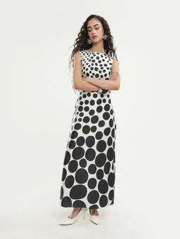 RAREISM - Polka Dot Bright White Women Dress