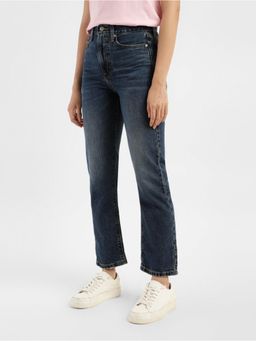Levi's - Womens High Rise 724 Slim Straight Fit Dark-Blue Jeans