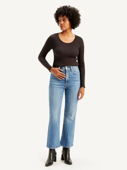 Levi's - Womens High Rise Ribcage Crop Bootcut Blue Jeans
