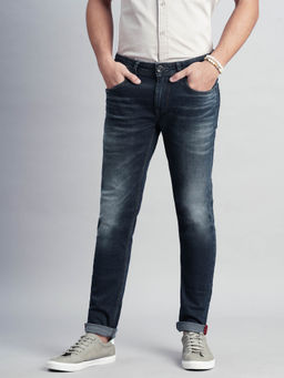 ROOKIES - Dark Blue Mid-Rise Narrow Jeans
