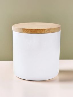 UMAI - Ceramic Jar with Bamboo Lid 300ml White