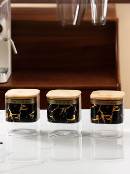 UMAI - Borosilicate Jars with Bamboo Lid 1000ml (Pack of 3)