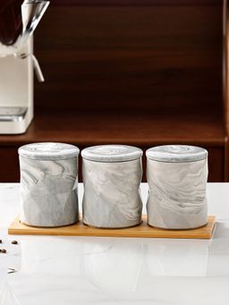 UMAI - Ceramic Jars with Ceramic Lid 740ml Multi-Color (Pack of 3)