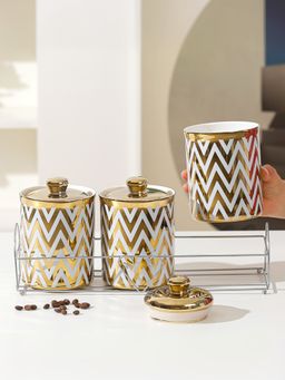 UMAI - Ceramic Jars with Ceramic Lid 700ml Multi-Color (Pack of 3)