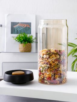 UMAI - Amber Glass Storage Jar 1800ml with Vacuum Lid