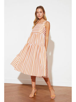 Trendyol - Stripe Midi Smock Dress