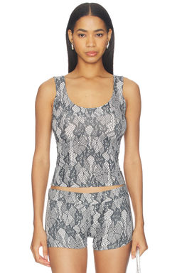 1XBLUE - Lace Print Tank Top