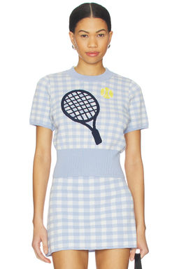 525 - Volley Graphic & Beaded Sweater Top