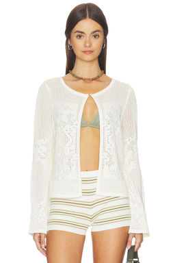 525 - Marigold Mesh Stitch Sweater Jacket