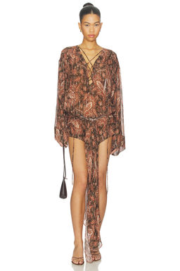 The Andamane - Indira Lace Up Wrapped Mini Dress