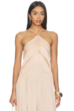 The Andamane - Reina Halterneck Fringed Top