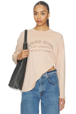 ANINE BING - Ivan Long Sleeve Melrose Stencil T-Shirt