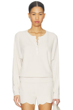 Barefoot Dreams - CozyChic Ultra Lite Scallop Dolman Henley Top