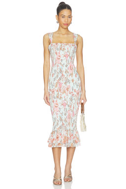 HEMANT AND NANDITA - Smocked Midi Dress
