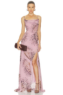 Blumarine - Print Cowl Neck Dress