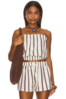 Bobi by Revolve - Bobi Tiki Stripe Strapless Top
