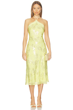 CAMI NYC - Ruzita Metallic Chiffon Midi Dress