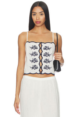 CAMI NYC - Nazare Embroidered Linen Camisole