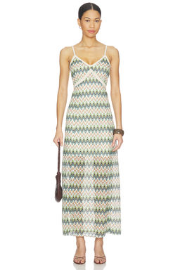 Central Park West - Celine Rainbow Crochet Maxi Dress