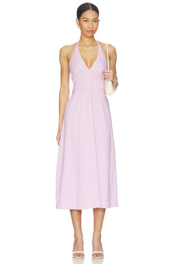 Central Park West - Ora Poplin Stripe Halter Dress