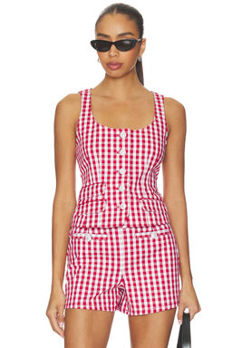 Cinq a Sept - Mini Gingham Denim Lovina Top
