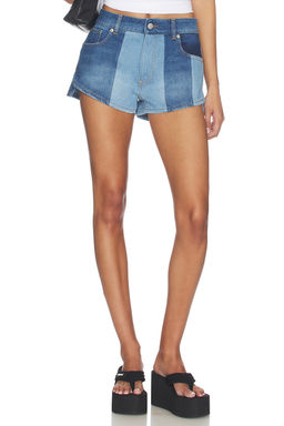 Coperni - Denim Patchwork Mini Shorts