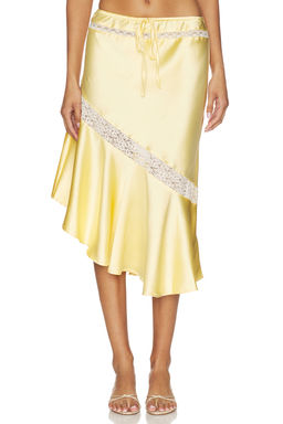 Damson Madder - Delphia Satin Midi Skirt