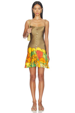 Donde Esteban - Frutas Silk Satin Mini Dress